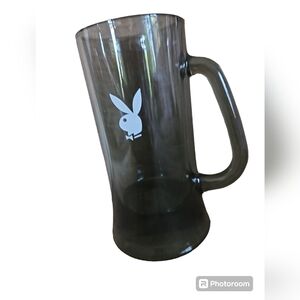 Vintage PLAYBOY Smoked glass beer mug.